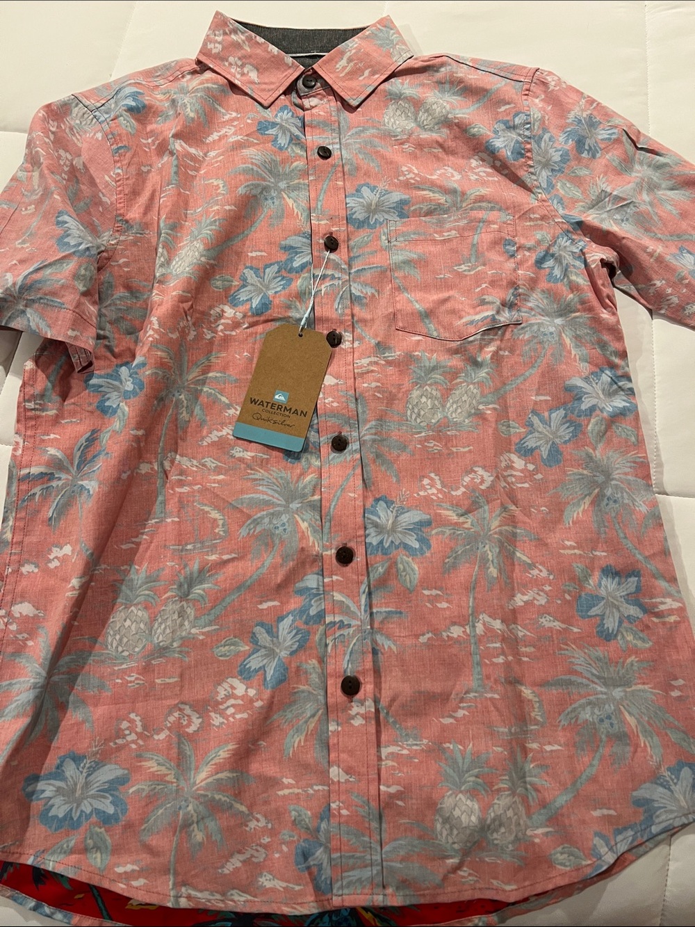 Men's Quiksilver Waterman Collection Salsa Button-Up Shirt QS001448M MSRP $70